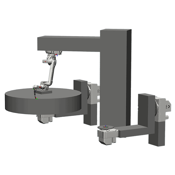 Svejseanlæg med ABB robot og to manipulatorer