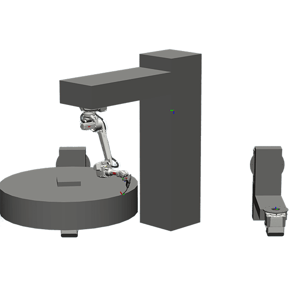 Svejseanlæg med ABB robot og to manipulatorer